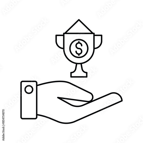 Prize icon with white background vector stock illustration
