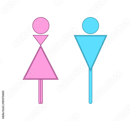 Man and woman icon on white background.