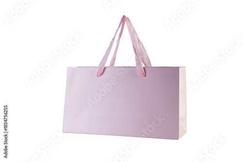 Wallpaper Mural Pink paper shopping bag in hand on transparent background. Torontodigital.ca