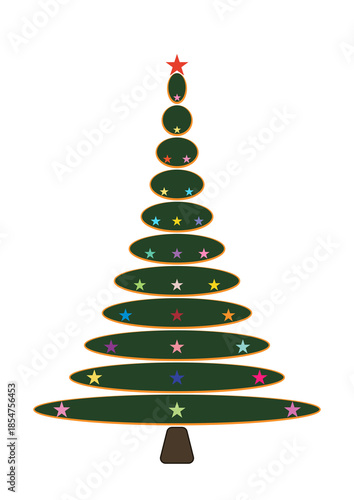 Dessin d'un sapin aux formes arrondies