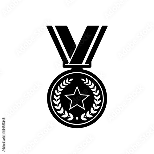 Achievement medal with star and laurel wreath