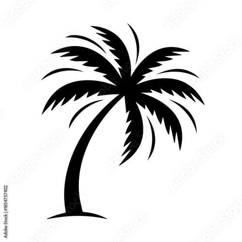 Silhouette of a single palm tree