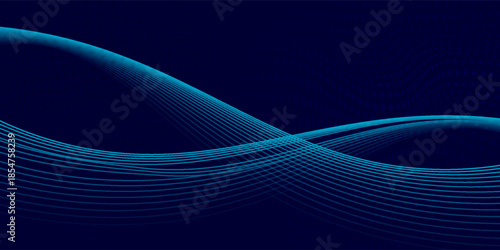 Dynamic digital equalizer and waveform display on a dark background, illustrating audio processing, sound visualization, or data analysis with glowing lines and abstract patterns.