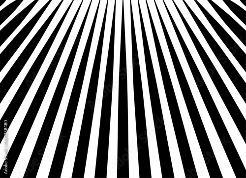Vector pattern of thick black lines on a white background in retro style. The basis for covers, advertising, posters, labels. Striped design element. Vector background. Diverging rays