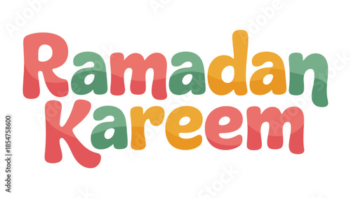 Ramadan Kareem: A vibrant and colorful design wishing a blessed Ramadan, celebrating the spirit of generosity, reflection, and community.