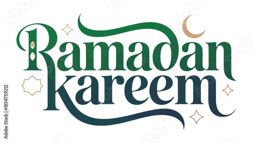 Ramadan Kareem Greetings: A visually captivating and elegant design, with a celebratory message for Ramadan, adorned with a crescent moon and stars.