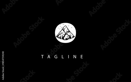 mountain-logo-universal-creative-premium-symbol-vector-sign-icon-logo-template-vector-illustration-black-background-white-logo