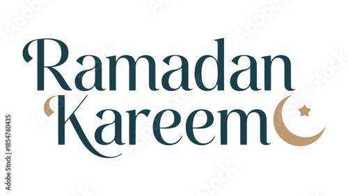 Ramadan Kareem Greetings: A stylish Ramadan Kareem message, with a crescent moon and star symbol, conveys peace and blessings during the holy month. 
