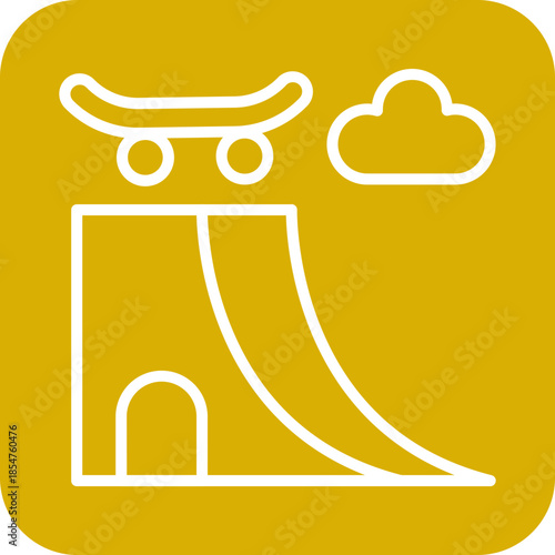 Skateboarding Ramp icon style