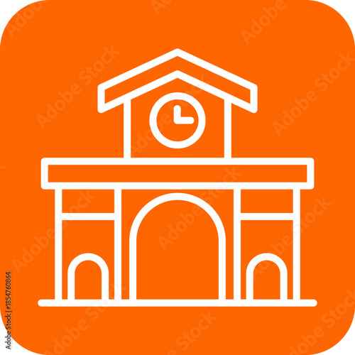 Railway Station icon style