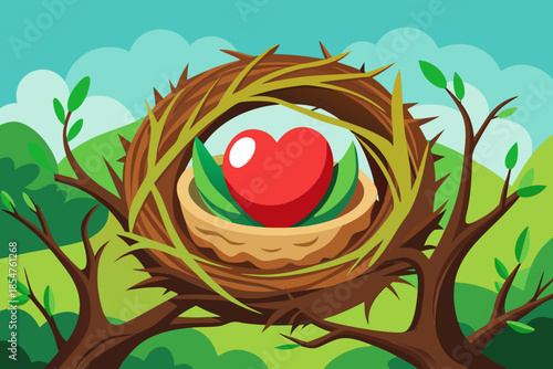 easter eggs in a nest