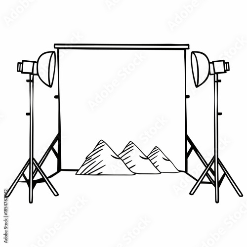 studio shot of a tripod with spotlight