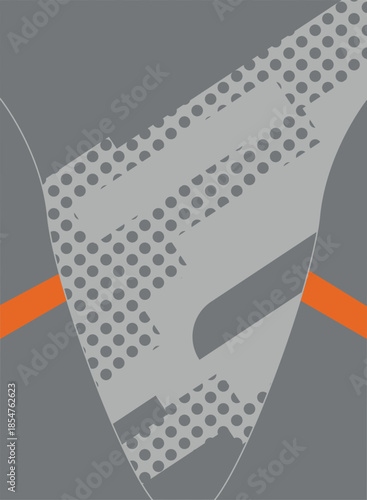 Modern Grey Halftone Geometric Sports Pattern