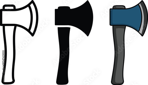 Three Axes One Outline One Black One Blue tool cutting