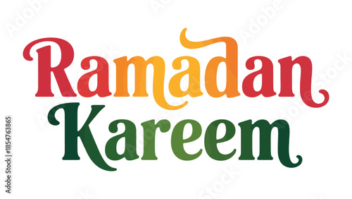 Ramadan Kareem Colorful Text: A vibrant display of the Islamic greeting, beautifully scripted in a cascade of colors, radiates warmth, joy, and spiritual significance.
