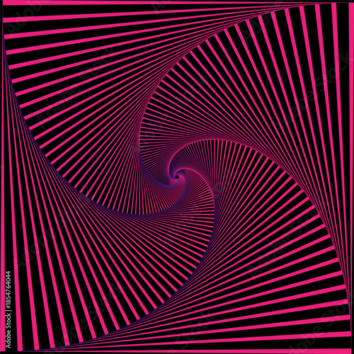 Plastic Pink or deep pink - White color themed Curved spiral vortex geometric abstract line