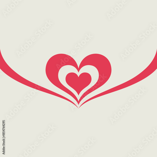 Stylish Heart Design with Multiple Layers for Romantic and Love Themes