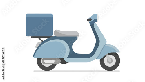 Light Blue Scooter with Storage Box for Delivery Services