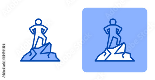Courage Line Color , Two-tone color and contrasting background icon illustration