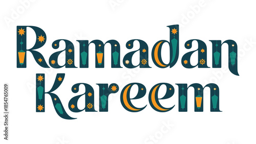 Ramadan Kareem: A vibrant and colorful design wishing Ramadan Kareem to all, with elements that evoke the spirit of the holy month.