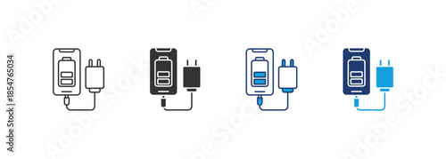 Charge Phone Icon Set Multiple Style Collection