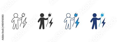 Plug Icon Set Multiple Style Collection