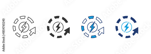 Fast Charge Icon Set Multiple Style Collection