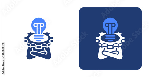 Initiative Glyph Color , Two-tone color and contrasting background icon illustration