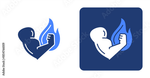 Motivation Glyph Color , Two-tone color and contrasting background icon illustration