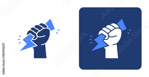 Willpower Glyph Color , Two-tone color and contrasting background icon illustration