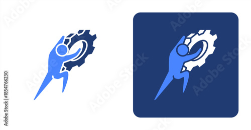 Tenacity Glyph Color , Two-tone color and contrasting background icon illustration