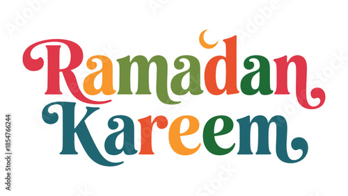 Ramadan Kareem: A vibrant and colorful design wishing a blessed Ramadan.