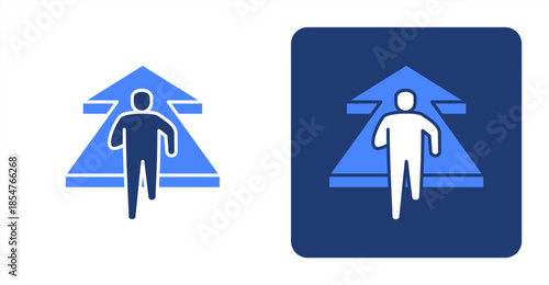 Progress Glyph Color , Two-tone color and contrasting background icon illustration
