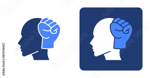 Mindset Glyph Color , Two-tone color and contrasting background icon illustration