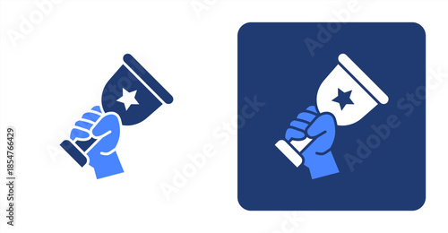 Success Glyph Color , Two-tone color and contrasting background icon illustration