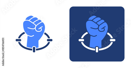 Focus Glyph Color , Two-tone color and contrasting background icon illustration