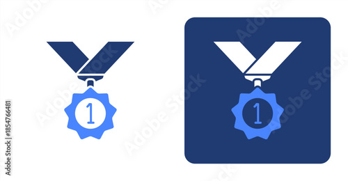 -Achievement Glyph Color , Two-tone color and contrasting background icon illustration