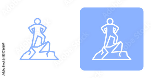 Courage Line , Two-tone color and contrasting background icon illustration