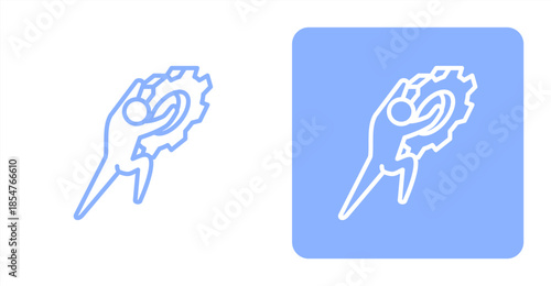 Tenacity Line , Two-tone color and contrasting background icon illustration