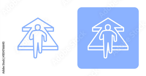 Progress Line , Two-tone color and contrasting background icon illustration