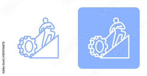 Effort Line , Two-tone color and contrasting background icon illustration