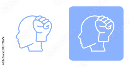 Mindset Line , Two-tone color and contrasting background icon illustration