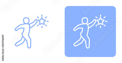 Ambition Line , Two-tone color and contrasting background icon illustration