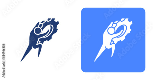 Tenacity Glyph , Two-tone color and contrasting background icon illustration
