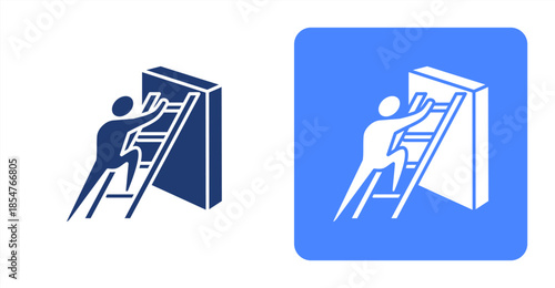 Action Glyph , Two-tone color and contrasting background icon illustration