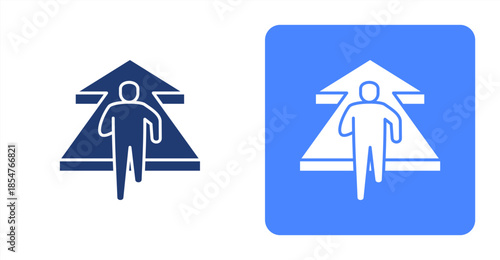 Progress Glyph , Two-tone color and contrasting background icon illustration