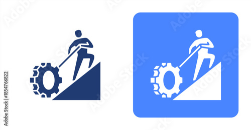 Effort Glyph , Two-tone color and contrasting background icon illustration