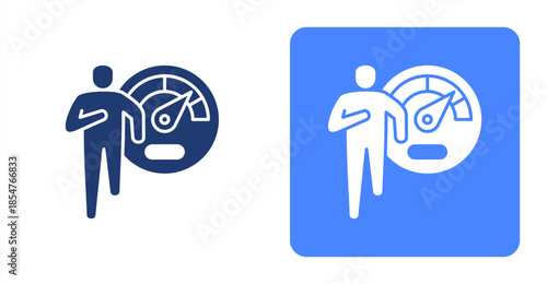 Performance Glyph , Two-tone color and contrasting background icon illustration