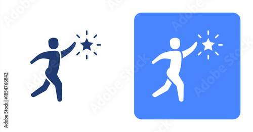 Ambition Glyph , Two-tone color and contrasting background icon illustration