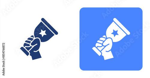 Success Glyph , Two-tone color and contrasting background icon illustration